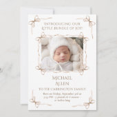 Bundle of Joy Photo Birth Announcement Card 案内状 (正面)