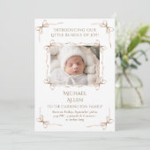 Bundle of Joy Photo Birth Announcement Card 案内状 (スタンド正面)
