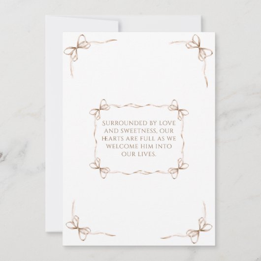 Bundle of Joy Photo Birth Announcement Card 案内状 (裏面)