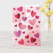 Bundles of Hearts Valentine's Day Blank FoldedCard カード (黄色い花)
