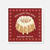 Bundtリングや輪型ケーキと霧雨 – 独自の文字を追加 スタンダードカクテルナプキン (正面)