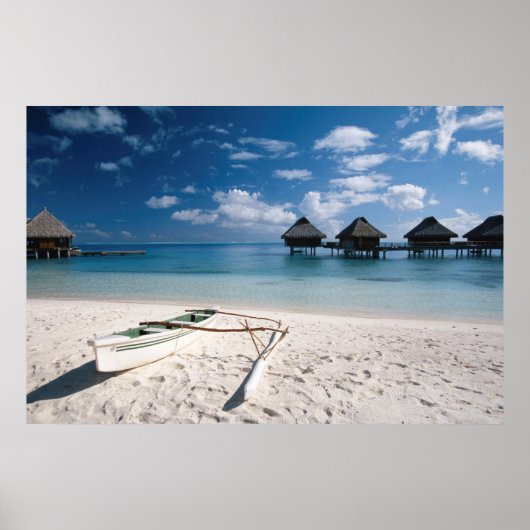 Bungalows from beach Motu Toopua ポスター (正面)