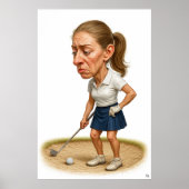 Bunker Trouble - Golf Art Print ポスター (正面)
