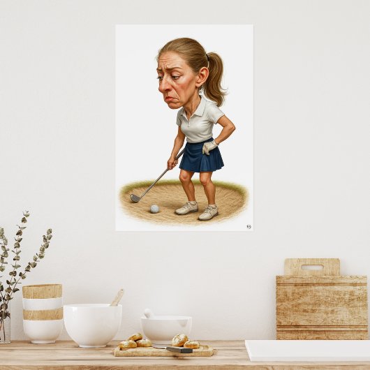 Bunker Trouble - Golf Art Print ポスター (キッチン)