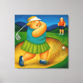 Bunker Trouble- Large Wrapped Canvas Golf Print キャンバスプリント (正面)