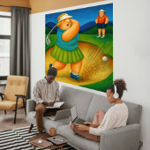 Bunker Trouble- Large Wrapped Canvas Golf Print キャンバスプリント