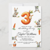 BunniesとCarrots 3rd誕生日パーティー 招待状 (正面)