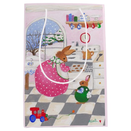 BunniesベーキングCookie抱き枕 ミディアムペーパーバッグ (正面)