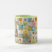 Bunniesヴィンテージフローラパッチワークレトロイースター マグカップ (中央)