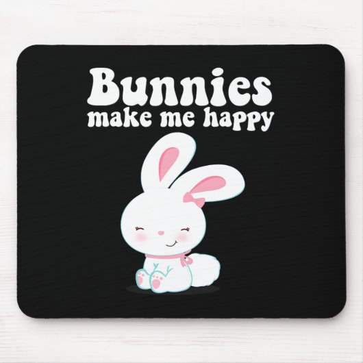 Bunnies私を幸せにする幼児の女の子の子ママかわいいEa マウスパッド (正面)