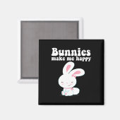 Bunnies私を幸せにする幼児の女の子の子ママかわいいEa マグネット (正面/裏面)