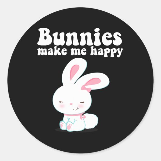 Bunnies私を幸せにする幼児の女の子の子ママかわいいEa ラウンドシール (正面)