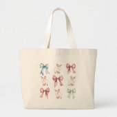 Bunnies and Bows Drawstring Backpack ラージトートバッグ (正面)