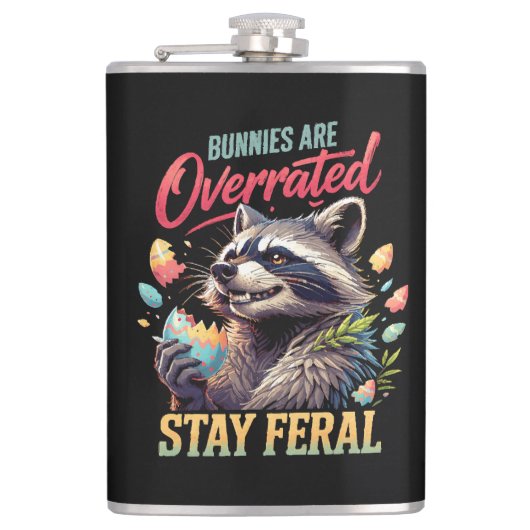 Bunnies Are Overrated Stay Feral フラスク (正面)