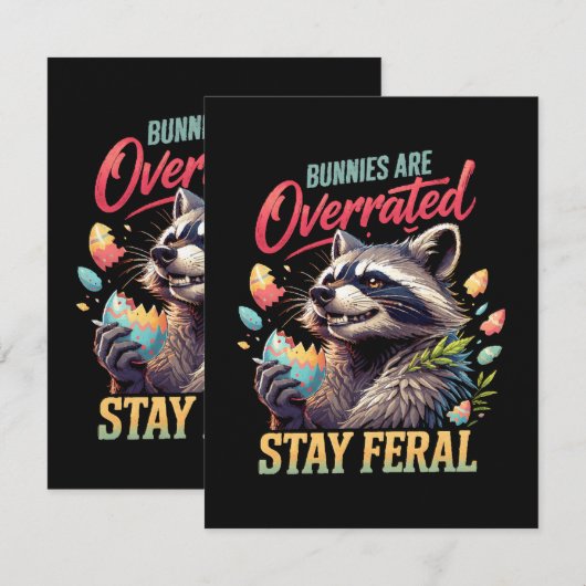 Bunnies Are Overrated Stay Feral 案内状 (正面/裏面)