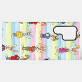  Bunnies in Stripes, by Natasha Us Samsung Galaxyケース (裏面横)