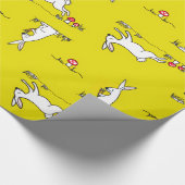 Bunnies on a Yellow Background ラッピングペーパー (角)
