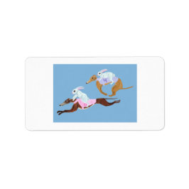 Bunnies riding Greyhounds ラベル