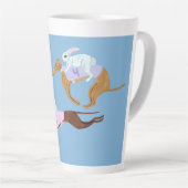 Bunnies riding Greyhounds Mug カフェラテマグ (右アングル)