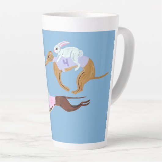 Bunnies riding Greyhounds Mug カフェラテマグ (右アングル)