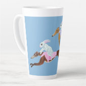 Bunnies riding Greyhounds Mug カフェラテマグ (左アングル)