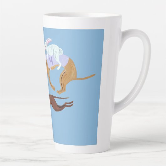 Bunnies riding Greyhounds Mug カフェラテマグ (右)