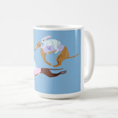 Bunnies riding Greyhounds Mug コーヒーマグカップ (正面右)