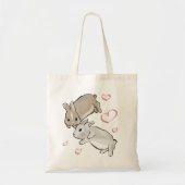 Bunnies with hearts  トートバッグ (正面)