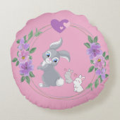 Bunnies with their Mama ラウンドクッション (裏面)