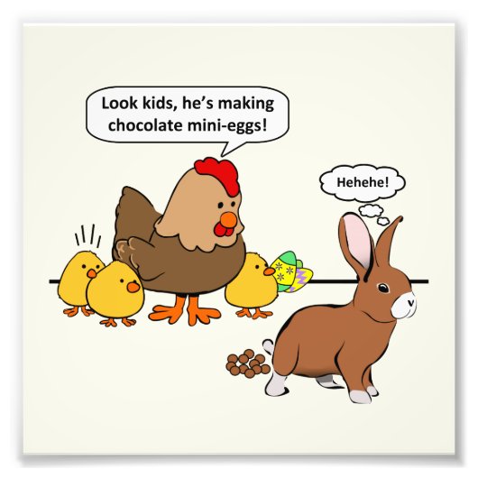 Bunnyはチョコレートウンチ漫画おもしろいを作る フォトプリント (正面)