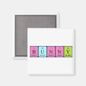 Bunny周期表名磁石 マグネット (正面/裏面)