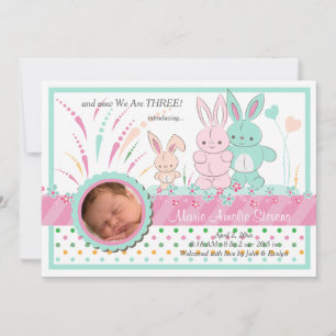 Bunny家族写真誕生のお知らせ 案内状