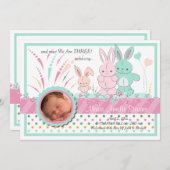 Bunny家族写真誕生のお知らせ 案内状 (正面/裏面)