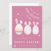 Bunny耳イースターエッグ子供たち教室の友人かわいい シーズンカード (正面/裏面)