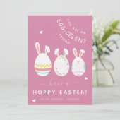 Bunny耳イースターエッグ子供たち教室の友人かわいい シーズンカード (スタンド正面)