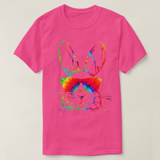 Bunny顔とサングラス絞り染めキッズボーイEa Tシャツ (デザイン正面)