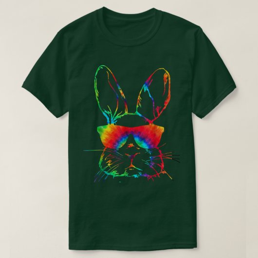 Bunny顔とサングラス絞り染めキッズボーイEa Tシャツ (デザイン正面)