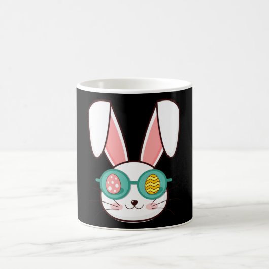 BUNNY カッコいい おもしろい Easter Gift Kids Egg狩り コーヒーマグカップ (中央)