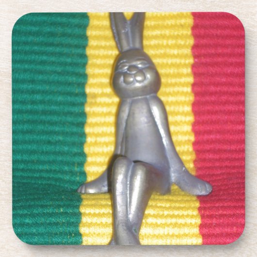 Bunny -ラスタ色のウサギ： GroovyのTouch コースター (正面)