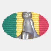 Bunny -ラスタ色のウサギ: GroovyのTouch 楕円形シール (正面)