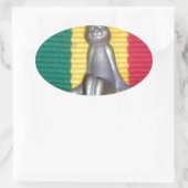 Bunny -ラスタ色のウサギ: GroovyのTouch 楕円形シール (バッグ)