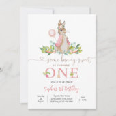 Bunny 1st Birthday Invitation 招待状 (正面)