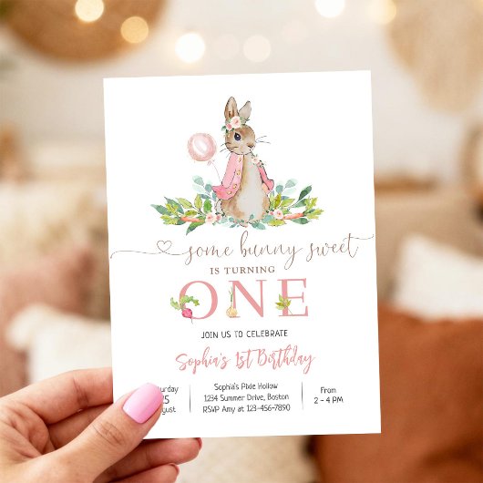 Bunny 1st Birthday Invitation 招待状