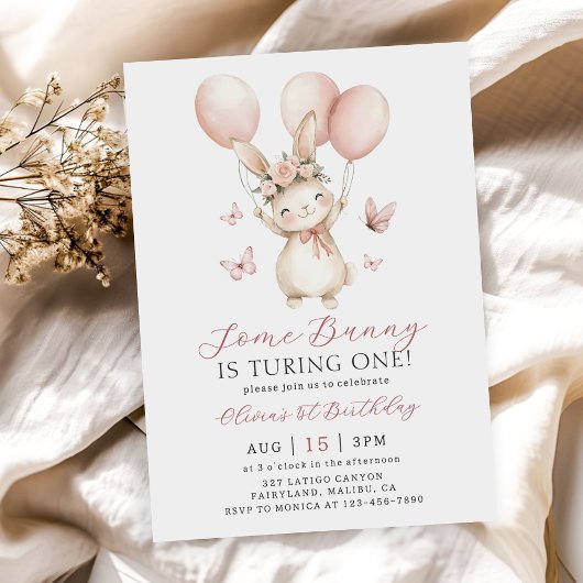 Bunny 1st Birthday Invitation 招待状