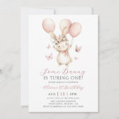 Bunny 1st Birthday Invitation 招待状 (正面)