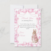 Bunny 1st Birthday Photo Flat Thank You Card サンキューカード (正面)