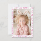 Bunny 1st Birthday Photo Flat Thank You Card サンキューカード (裏面)