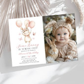 Bunny 1st Birthday Photo Invitation 招待状