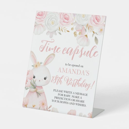 Bunny 1st Birthday Time Capsule Sign 台座サイン (正面)