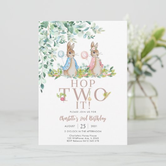 Bunny 2nd Birthday Invitation 招待状 (スタンド正面)